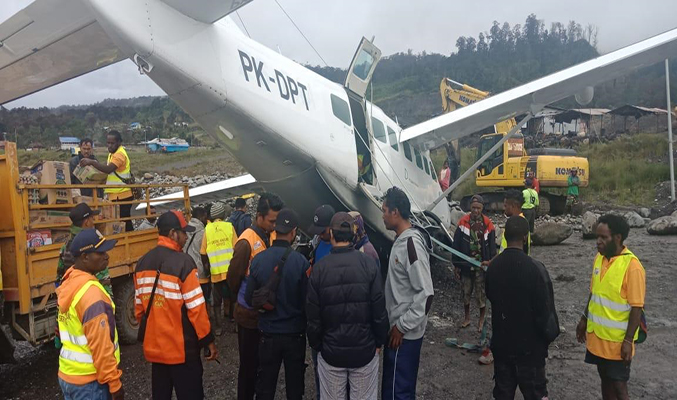 Pesawat Caravan Milik Maskapai Dabi Air Tergelincir di Ilaga
