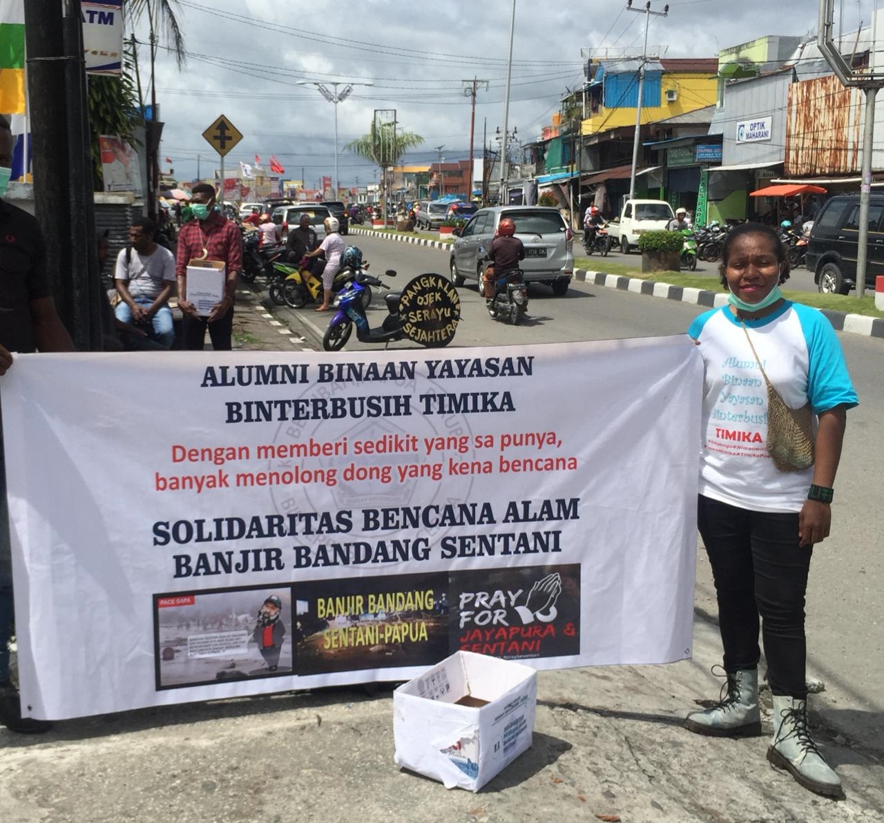 Gamelia E Piry, S.Psi selaku koordinator penggalangan dana untuk kemanusiaan