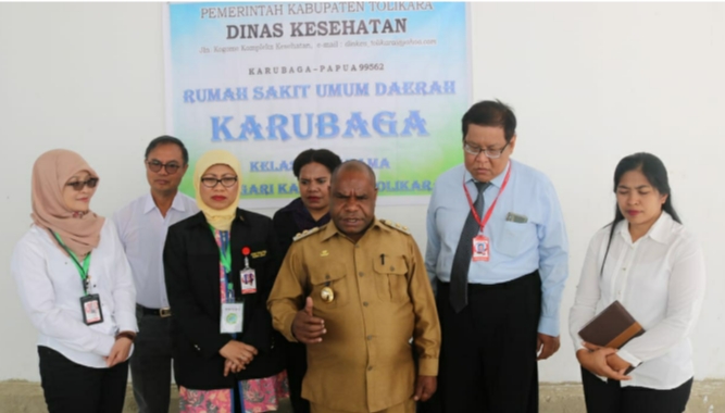 Tim Surveyor KARS Datangi RSUD Karubaga Disambut Wabup Tolikara Dinus wanimbo