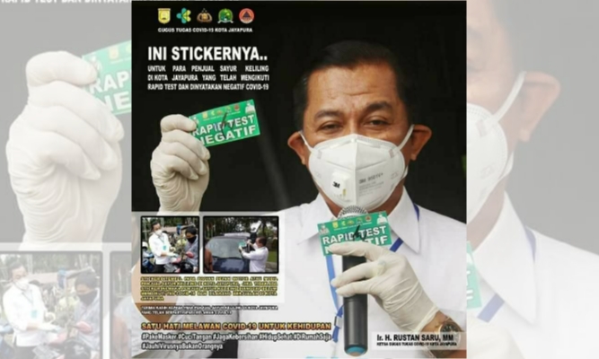 Pedagang Keliling Dilabeli Stiker Rapid Tes Negative