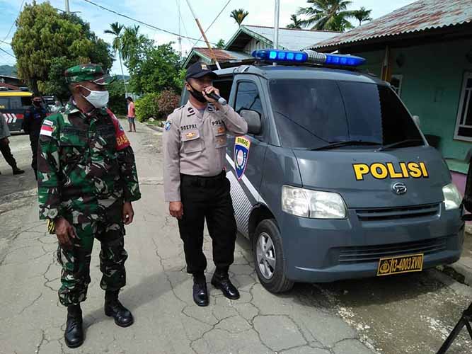 Sinergitas TNI-Polri Himbau Cegah Corona di Warga Binaannya