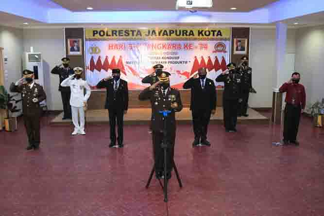 Polresta Ikut Upacara Hari Bhayangkara Ke-74 Secara Virtual
