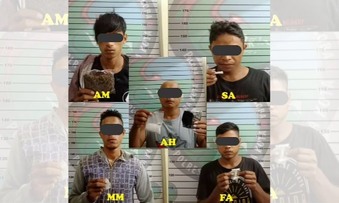 Dalam Sehari, 5 Pelaku Pengedar Sabu dan Ganja Ditangkap