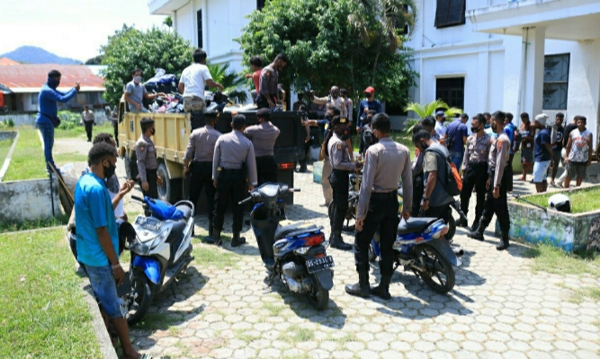 Geledah Asrama Pegubin, Polisi Amankan 19 Motor Diduga Hasil Kejahatan