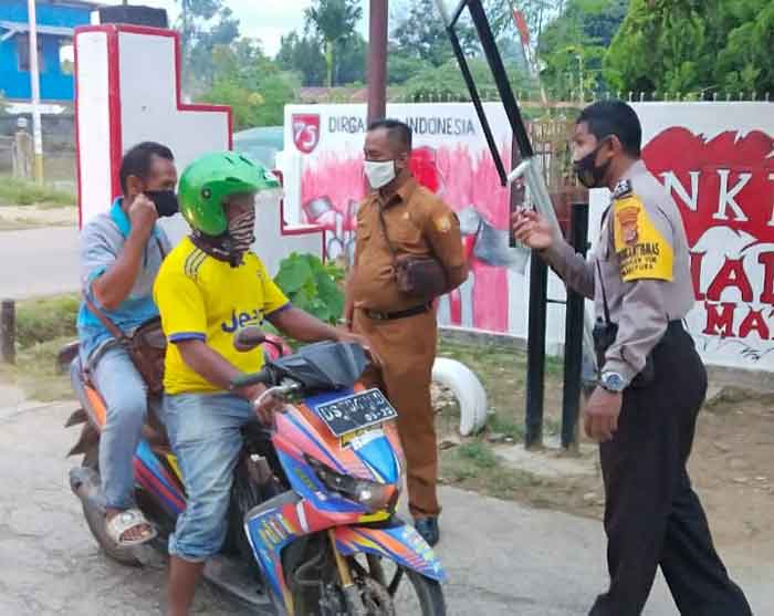Patroli Wajib Masker Bhabinkamtibmas Bersama Kepala Lurah VIM