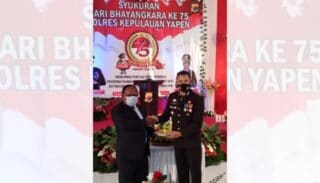 Syukuran HUT Bhayangkara Ke-75 Kapolres Yapen Pinta Semua Elemen Masyarakat Maksimalkan Vaksinasi