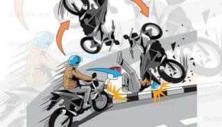 Tabrak Trotoar, Pengendara Motor Beat Patah Leher