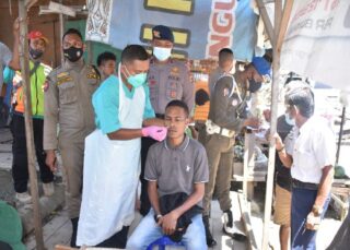 Sasar Operasi Yustisi di Pasar Yotefa 2 Orang Positif Covid19