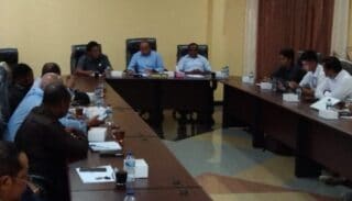 Situasi Rapat Koordinasi antara DPRD Kepulauan Yapen bersama PT Pertamina dan Lembaga Penyalur serta OPD terkait