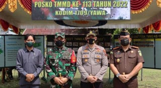 Hadiri Pembukaan TMMD Ke-113 TA 2022, Kapolres Yapen Berikan Support