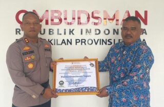 Polres Kepulauan Yapen Terima Predikat Tertinggi Standar Pelayanan Publik Dari Ombudsman RI