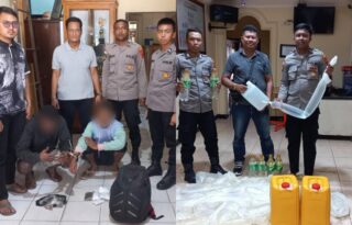 Polisi Amankan Ratusan Liter Sopi dan Ganja dari Penumpang KM Dobonsolo di Pelabuhan Jayapura