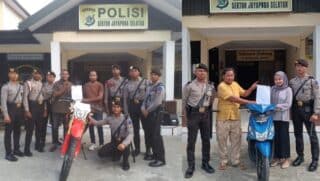Polsek Japsel Berhasil Kembalikan 2 Unit Motor Yang Hilang Selama 1 Minggu