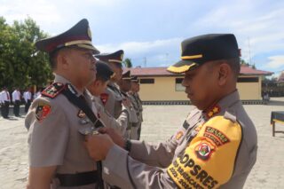 Kapolres Kepulauan Yapen Sertijab Kabag OPS, Kapolsek Yapen Barat dan Pengukuhan Kabag Ren