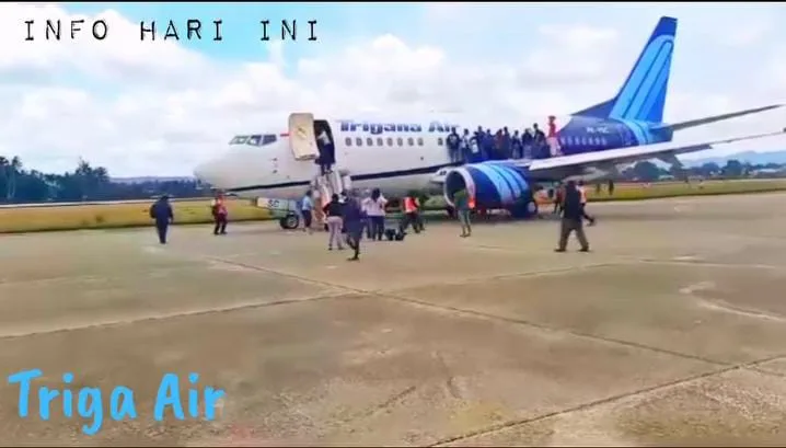 4 Penumpang Pesawat Trigana Air Alami Luka-luka Akibat Api Keluar Dari Mesin Pesawat