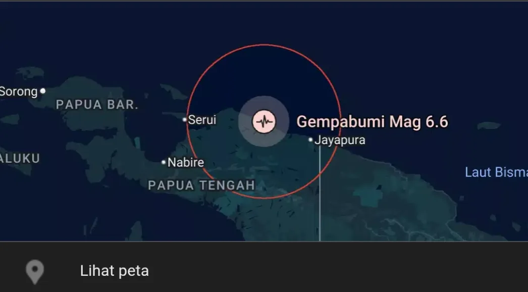 Gempa Bumi 6,6 SR Guncang Sarmi, Papua, BMKG: Tidak Berpotensi Tsunami