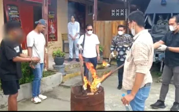 Sat Resnarkoba Polres Jayapura Musnahkan 131 Gram Ganja Hasil Pengungkapan di Sentani Timur