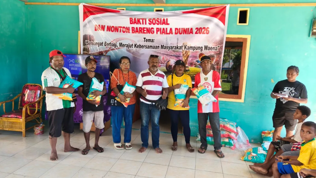 Ondofolo Waena Gelar Nobar Piala Dunia dan Bakti Sosial, Ajak Warga Jaga Persatuan, Jangan Ikut Konvoi