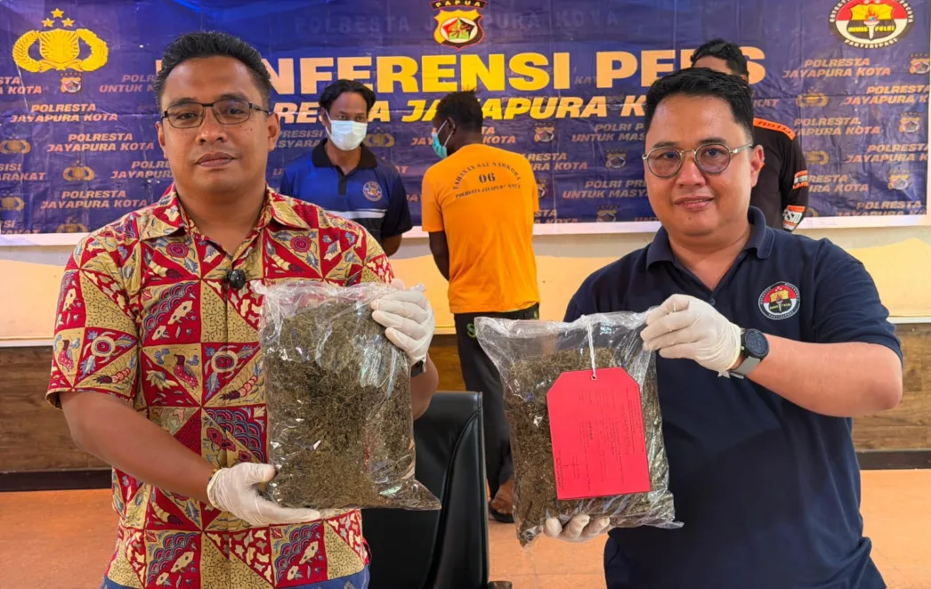 Warga PNG Dibekuk Polresta Jayapura, 1,6 Kg Ganja Disita