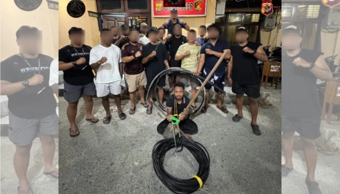 Tim URC Polres Jayapura Bekuk Pelaku Pencurian Kabel di Venue Cricket Kampung Bambar