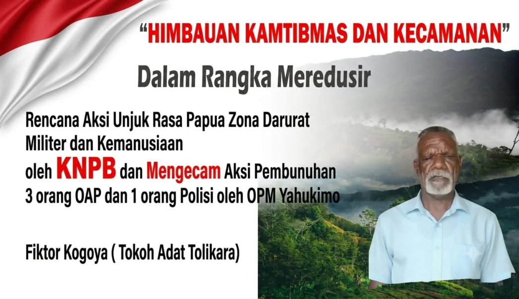 Tokoh Adat Tolikara Serukan Jaga Kamtibmas, Tolak Provokasi dan Kecam Pembunuhan di Yahukimo
