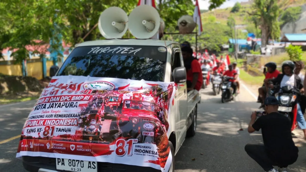 BMP RI Gelar Konvoi dan Pawai Merah Putih di Jayapura, Serukan Pesan Damai Jelang HUT RI ke-81