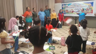 200 Pelajar TK-SD Ikuti Lomba Mewarnai Logo OSS Yang Digelar DPM-PTSP Kabupaten Jayapura