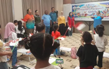 200 Pelajar TK-SD Ikuti Lomba Mewarnai Logo OSS Yang Digelar DPM-PTSP Kabupaten Jayapura