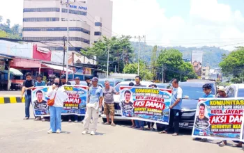 Demo Puluhan Sopir Taksi di Jayapura Desak Komnas HAM dan Polda Papua Usut Penembakan Sopir Aris Sanda di Wamena