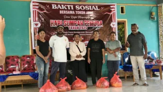 Jelang Peringatan Sumpah Pemuda, Keondoafian Kampung Waena Gelar Baksos dan Bagikan Sembako
